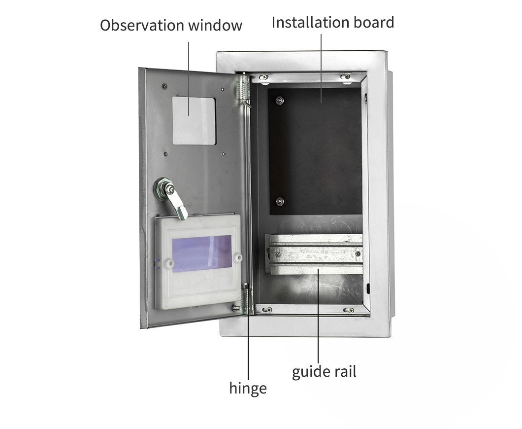 صندوق عداد حائطي من الفولاذ المقاوم للصدأ مع نافذة