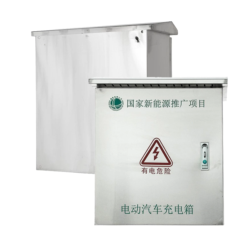 صندوق شاحن EV من الفولاذ المقاوم للصدأ مع لوحة التثبيت