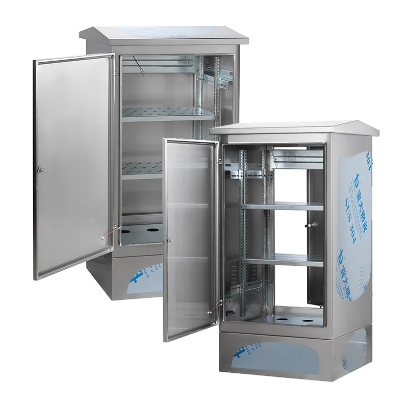 رف من الفولاذ المقاوم للصدأ مع تركيب PDU عمودي